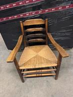 Vintage houten stoel met biezen zitting, Antiek en Kunst, Ophalen