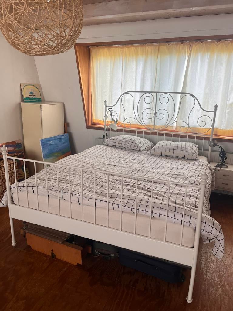 Ikea bed wit 2 persoons, Ophalen, 90 cm, Wit, Tweepersoons