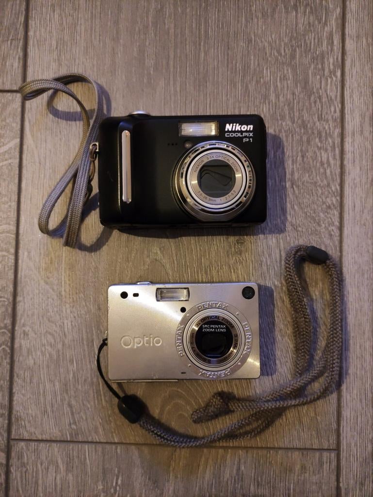 Nikon coolpix p1 + Pentax optio S digitale camera's, Ophalen of Verzenden