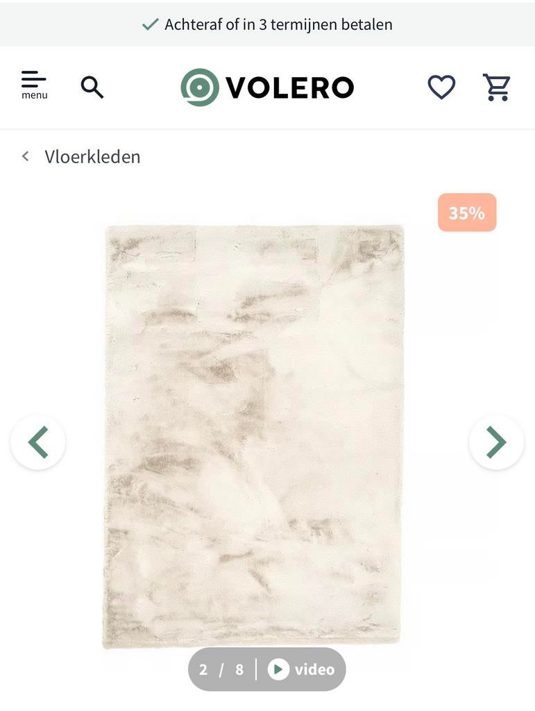 Vloerkleed Volero Creme 270 x 370 cm, Huis en Inrichting, Ophalen, Gebruikt, 200 cm of meer, Crème