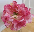 2 mooie grote roze pioenrozen kunst bloem, Verzenden, Zo goed als nieuw, Binnen