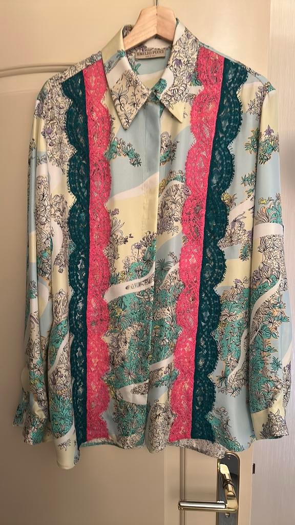 Emilio pucci blouse itiliaanse maat 44, Kleding | Dames, Ophalen of Verzenden, Zo goed als nieuw, Maat 42/44 (L), Groen