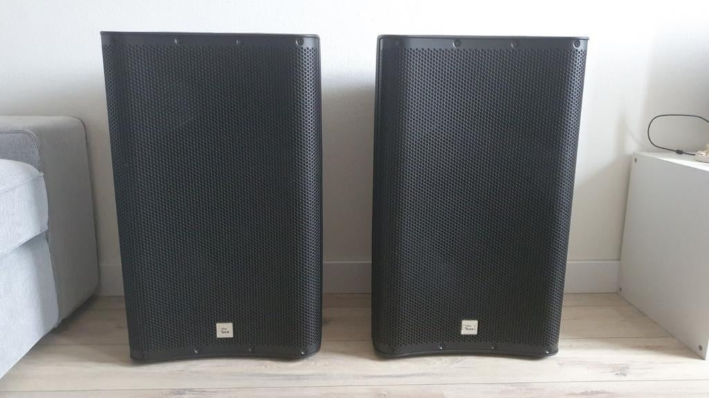 The Box Pro DSP 115 actieve speakers met hoes, Zo goed als nieuw, 120 watt of meer, Center speaker, Ophalen