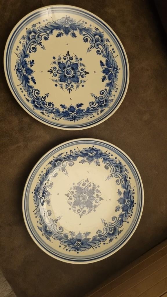 Delfts blauw aardewerk borden (twee stuks), Ophalen of Verzenden