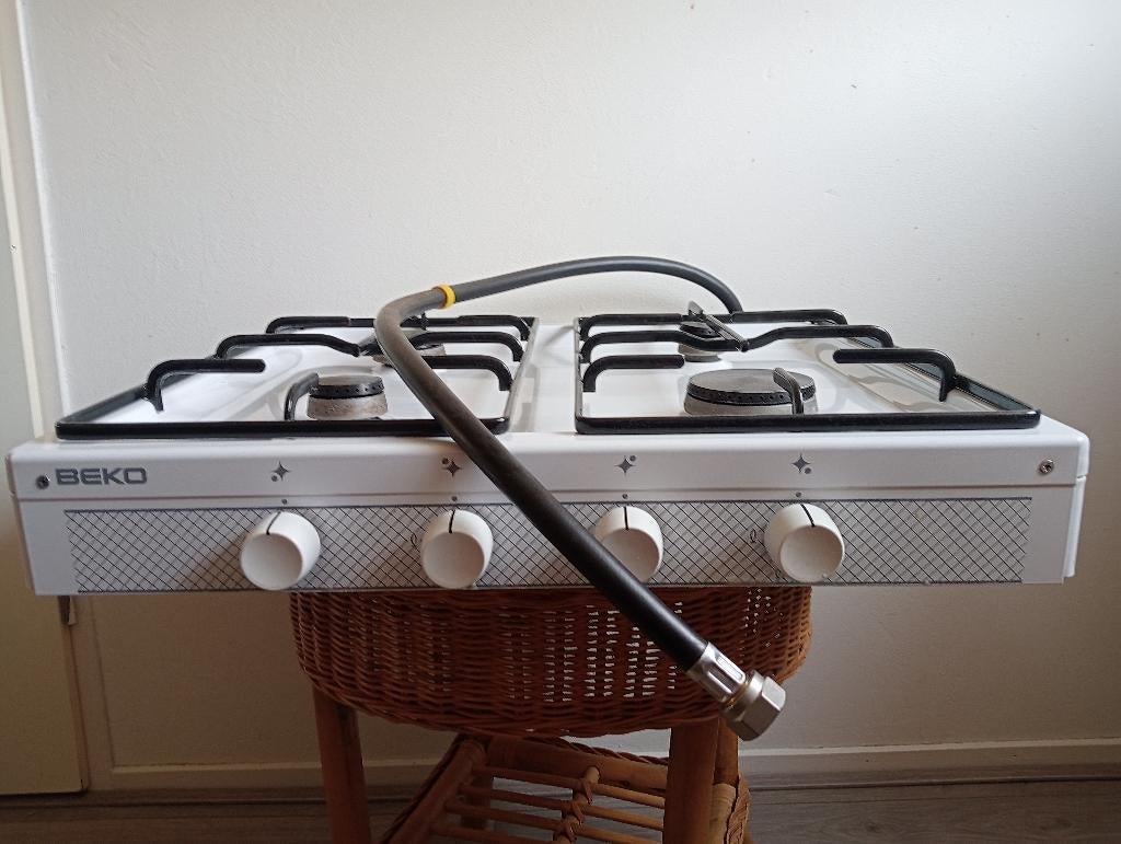 4 Pits gasstel. Met slang, Ophalen, Gebruikt, Minder dan 85 cm, 4 kookzones