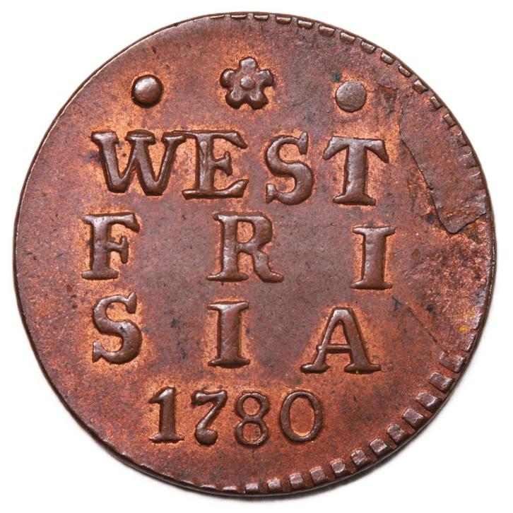 West-Friesland. Duit 1780. Unc., Postzegels en Munten, Munten | Nederland, Losse munt, Overige waardes, Vóór koninkrijk, Ophalen of Verzenden