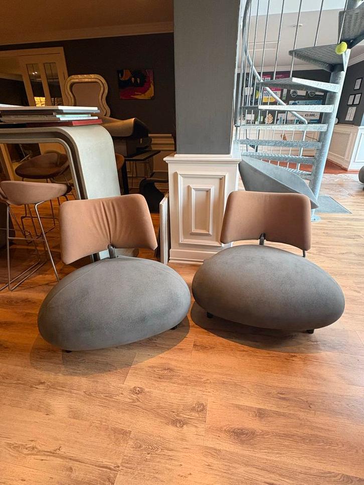 3x Pallone fauteuil refurbished met kurk en leer, Huis en Inrichting, Stoelen, Zo goed als nieuw, Drie, Leer, Bruin, Ophalen