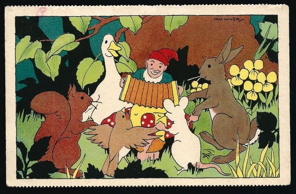 Jan Wijga Kabouters (4), Verzenden, 1920 tot 1940, Ongelopen, Sterren en Beroemdheden