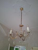 Klassieke hanglamp kroonluchter glas met goud, Ophalen, 50 tot 75 cm, Klassiek, Zo goed als nieuw