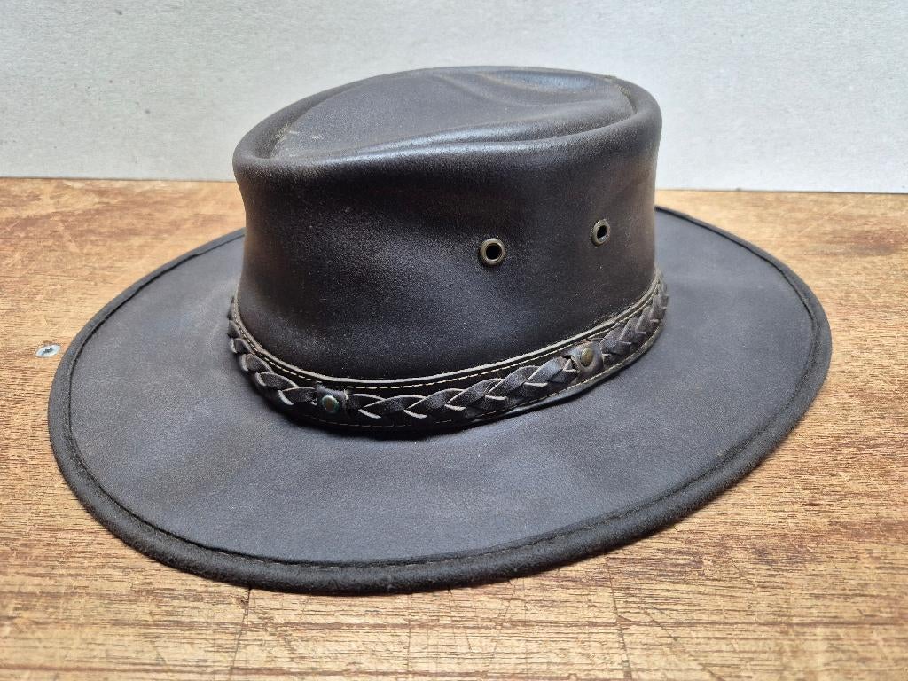 Australië Safari Hoed, leer 'Scippis' maat 57, Hoed, Ophalen of Verzenden, Scippis, 57 cm (M, 7⅛ inch) of minder