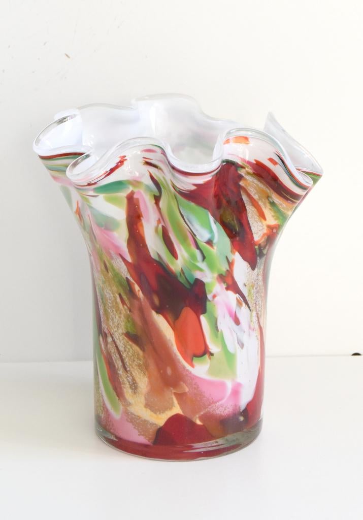 Fidrio Holland, prachtige design vaas in nieuwstaat, Overige kleuren, Ophalen of Verzenden, Minder dan 50 cm, Glas