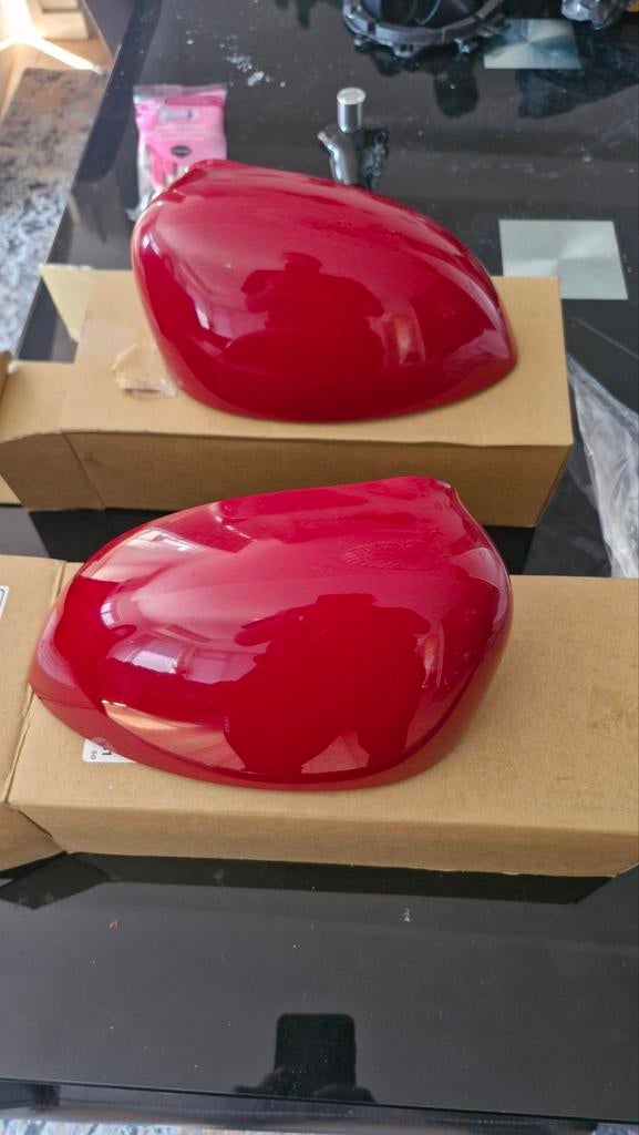 Fiat 500 Rode Spiegelkappen, Auto-onderdelen, Spiegels, Ophalen of Verzenden, Nieuw, Universele onderdelen