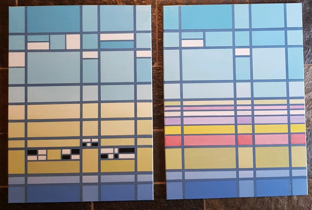 Schilderijen, landschap, acryl, Ophalen