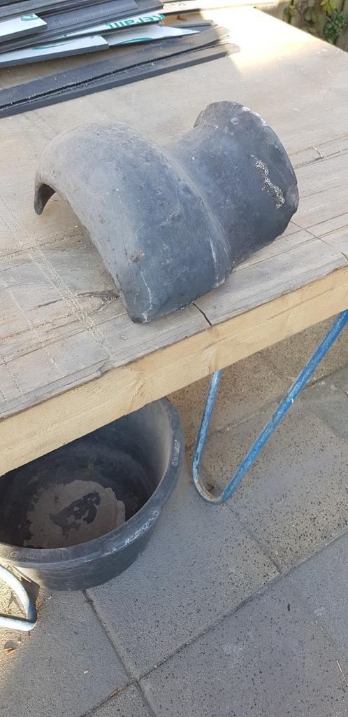 NOKVORSTEN BLAUW GESMOORD. 28 STUKS, Doe-het-zelf en Verbouw, Dakpannen en Dakbedekking, Steen of Klei, Blauw, Ophalen of Verzenden