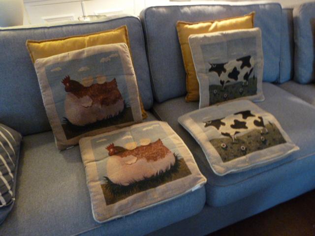 4 kussens   dieren boerderij, Ophalen, Zo goed als nieuw, Overige kleuren, Vierkant