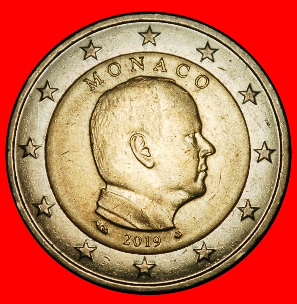 Ⰺ FRANCE (2002-2025): MONACO 2 EUROS 2019 LUSTRE! UNCOMMON, Postzegels en Munten, Munten | Europa | Euromunten, Ophalen of Verzenden