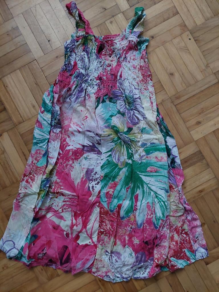 Zomerse bloemenjurk met spaghettibandjes Maat 104/ 110, Kinderen en Baby's, Kinderkleding | Maat 110, Ophalen of Verzenden, Nieuw