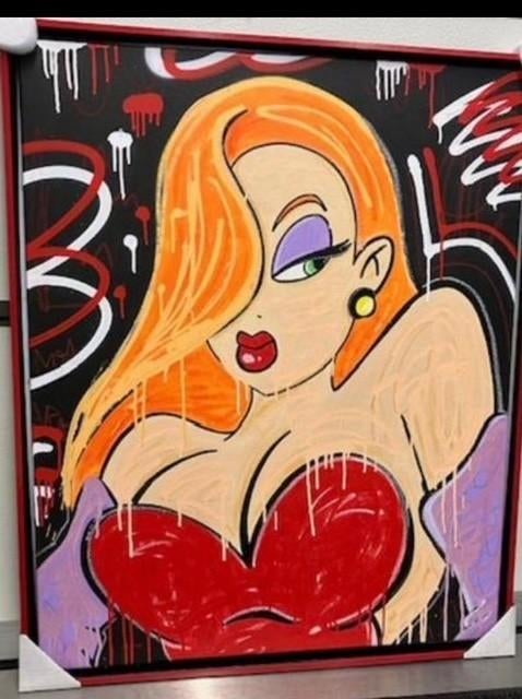 Harleen Jesica  Rabit, Antiek en Kunst, Kunst | Schilderijen | Modern, Ophalen of Verzenden