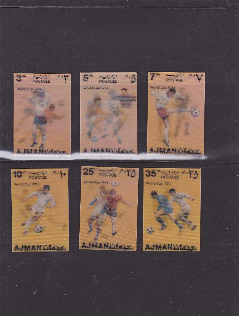 Voetbal in 3 D - WK 1974 Ajman (1264), Verzenden, Postfris, Sport