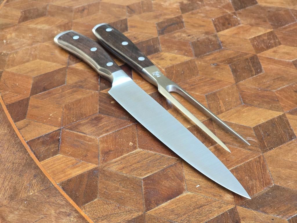 Wusthof Ikon Steakset - Luxe Hout - mét Vlees Vork! z.g.a.n., Ophalen of Verzenden, Zo goed als nieuw, Hout, Bestekset