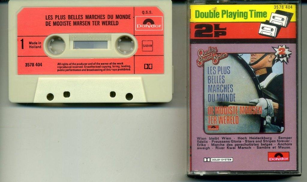 De Mooiste Marsen Ter Wereld 24 nrs cassette ZGAN, 1 bandje, Ophalen of Verzenden, Zo goed als nieuw, Origineel