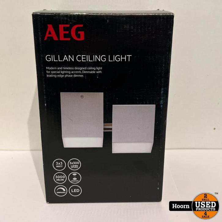 AEG Gillian Ceiling Light LED Plafondlamp 2-Lichts Zilver, Huis en Inrichting, Lampen | Plafondlampen, Nieuw, Ophalen of Verzenden