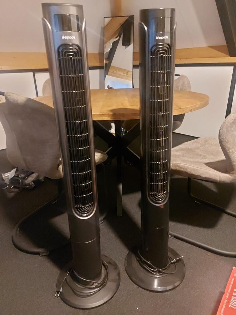 LifeGoods torenventilatoren (2), Witgoed en Apparatuur, Ventilatoren, Ophalen, Ventilator met afstandsbediening, Zo goed als nieuw