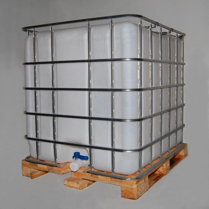 ibc 1000 liter, Tuin en Terras, Regentonnen, Zo goed als nieuw, Kunststof, 150 liter of meer, Met kraantje, Ophalen