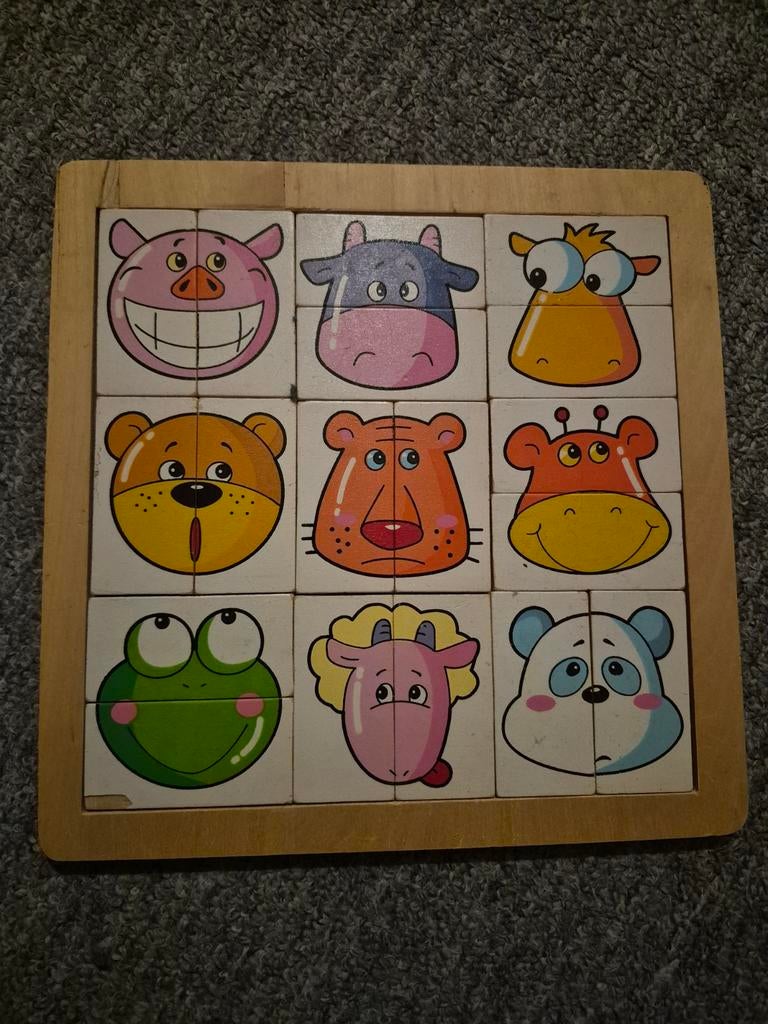 Houten dierenpuzzel voor kinderen, 2 tot 4 jaar, Gebruikt, Ophalen of Verzenden, Van hout
