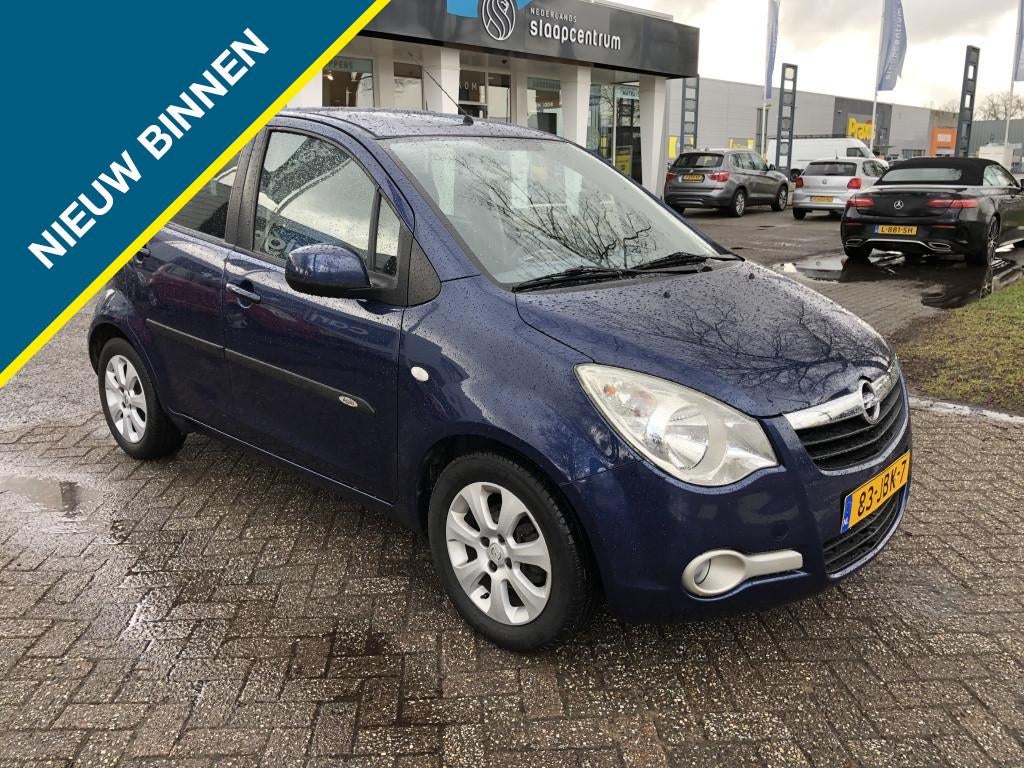 Opel Agila 1.0 Enjoy (bj 2009), Auto's, Gebruikt, 31 €/maand, Metallic lak, Blauw