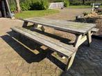 Robuuste picknicktafel voor buiten (lariks hout), Tuin en Terras, Ophalen, Gebruikt, Rechthoekig, Hout