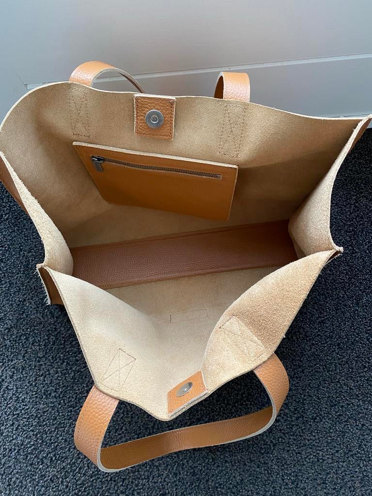 Shabbies Stijlvolle bruine shopper van leer, Ophalen of Verzenden, Nieuw, Bruin, Shopper