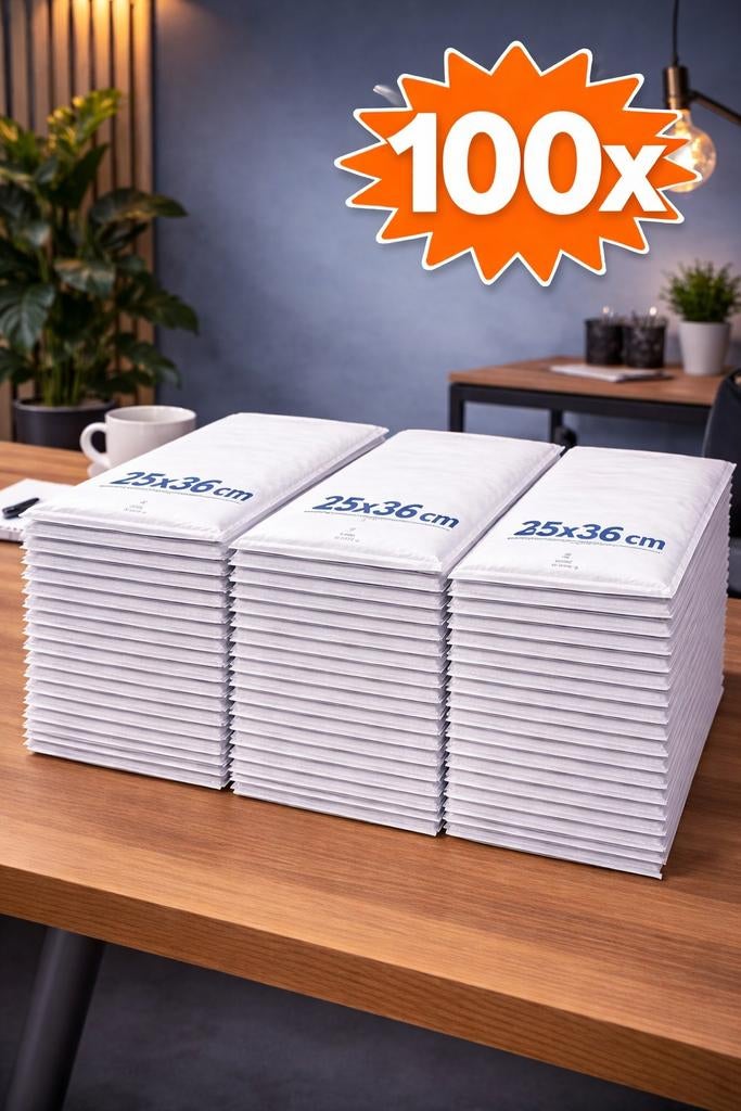 100x Luchtkussen enveloppen 25x36 cm, Ophalen of Verzenden