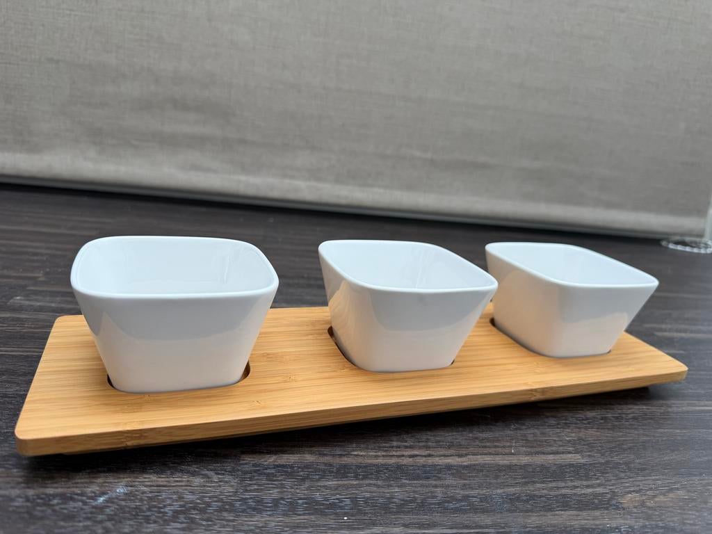 Serveerset 4-delig, Huis en Inrichting, Keuken | Servies, Keramiek, Ophalen of Verzenden, Effen, Schaal of Schalen