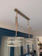 Stoere hanglampen set: 1 enkele, 1 dubbele, 40cm diameter, Huis en Inrichting, Ophalen of Verzenden, Zo goed als nieuw, Stoer landelijk industrieel