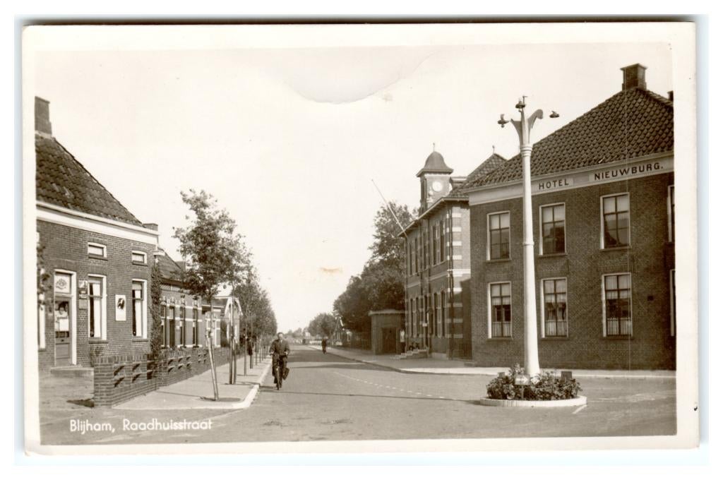 Blijham, Raadhuisstraat, Verzenden, 1940 tot 1960, Gelopen, Groningen