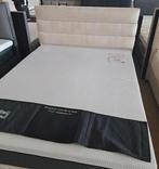 Japandi bed beige boucle 160x200 emma hybrid 2 matras, Ophalen, Beige, Tweepersoons, Zo goed als nieuw