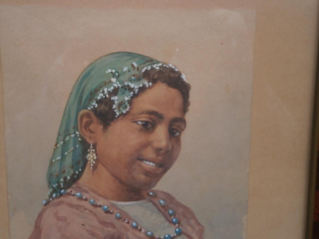 Mooi ingel Portret Niet westerse dame, Antiek en Kunst, Ophalen of Verzenden