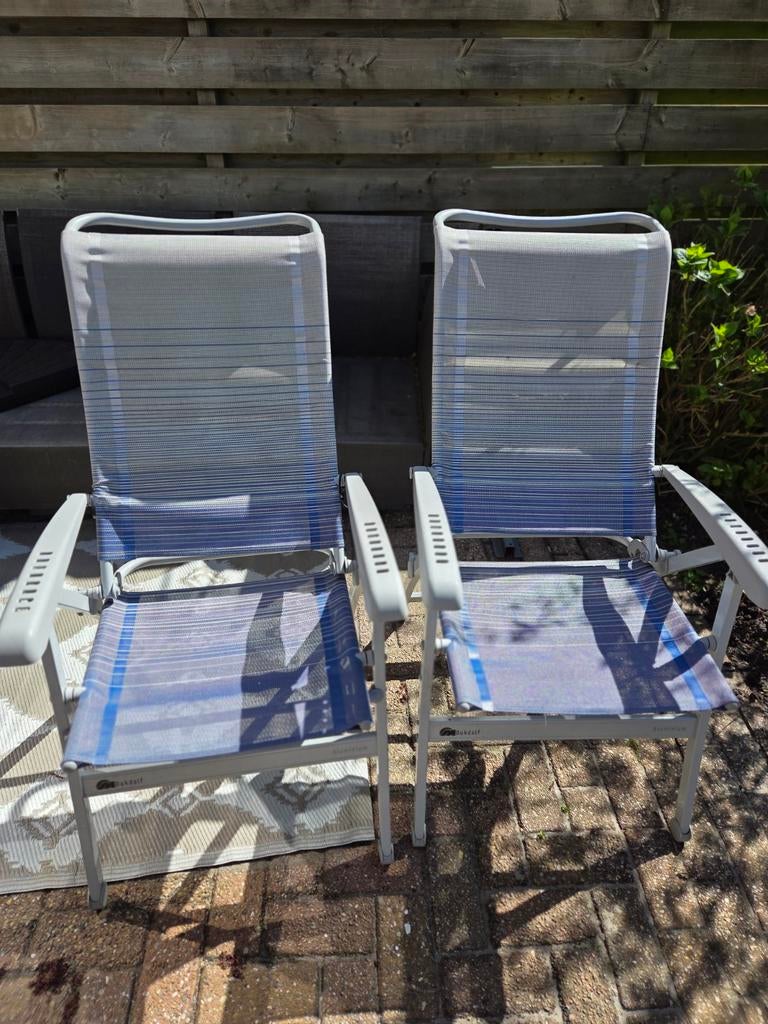 2 Dukdalf campingstoelen - 8 standen - Alkmaar, Caravans en Kamperen, Kampeermeubelen, Ophalen of Verzenden, Gebruikt, Campingstoel