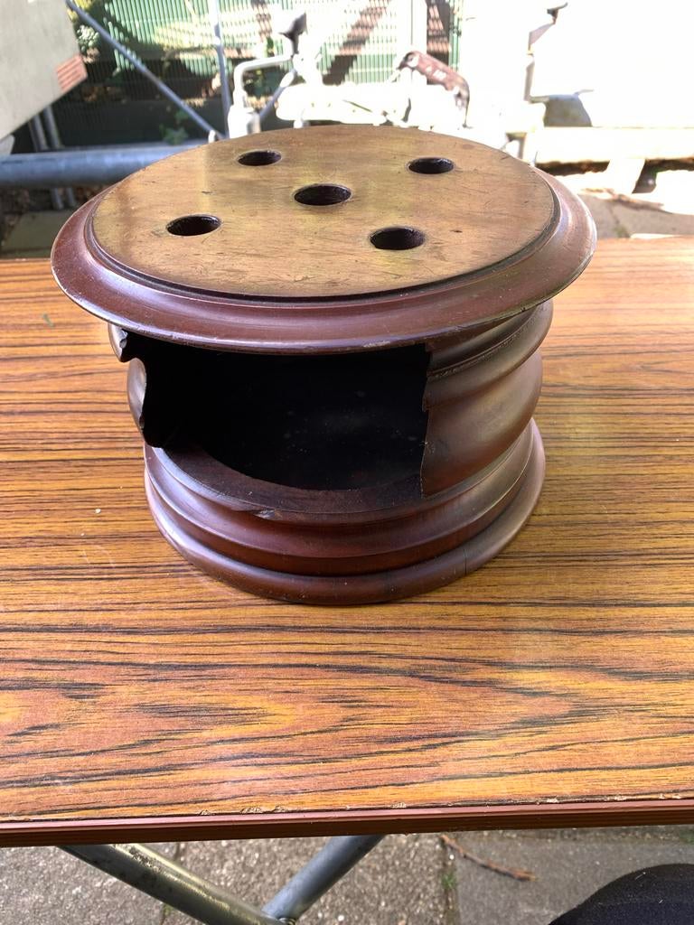 Antieke houten stoof met gaten, Antiek en Kunst, Ophalen of Verzenden