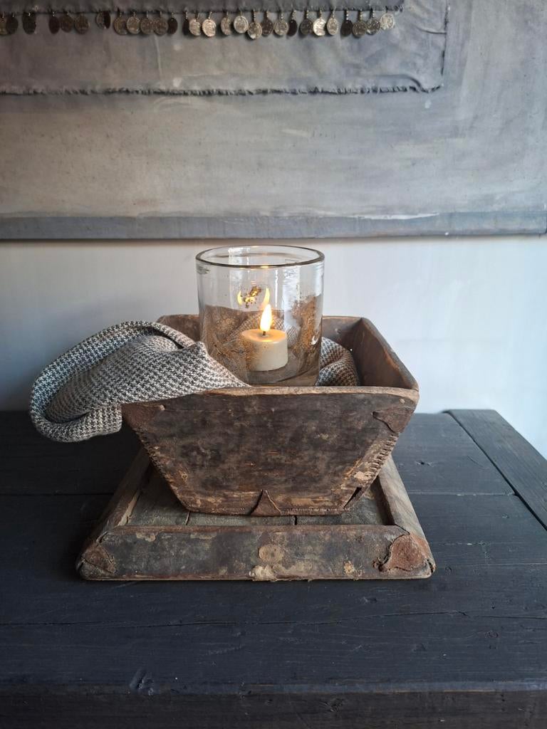 Houten bakje + houten schaaltje, Ophalen of Verzenden