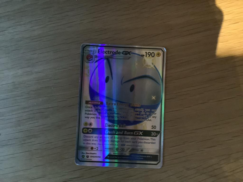 Pokemon Kaart Electrode GX - Foil, Ophalen of Verzenden, Zo goed als nieuw, Losse kaart, Foil