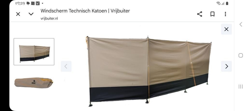 Nieuw Vrijbuiter Windscherm Technisch Katoen, Ophalen, Nieuw