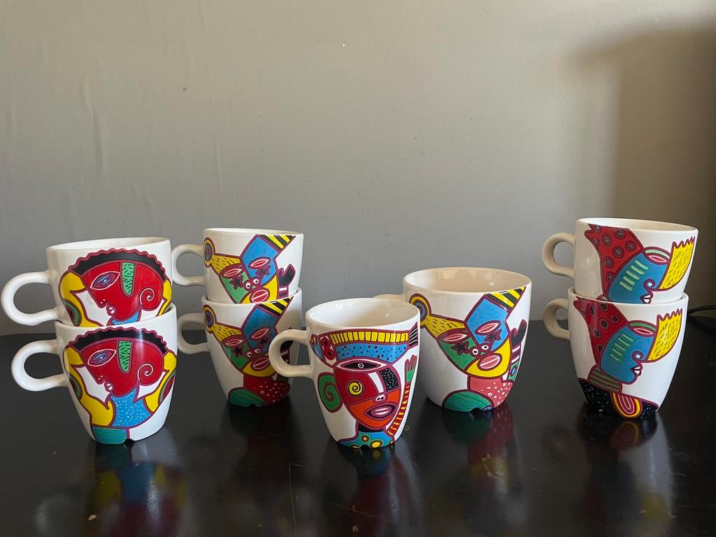 8 Douwe Egberts Clemens Briels mokken, Ophalen of Verzenden, Zo goed als nieuw, Overige stijlen, Kop(pen) en/of Schotel(s)