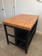 Ikea Vadholma keukeneiland met opbergruimte, Huis en Inrichting, Ophalen, Gebruikt, 100 tot 150 cm, Eikenhout