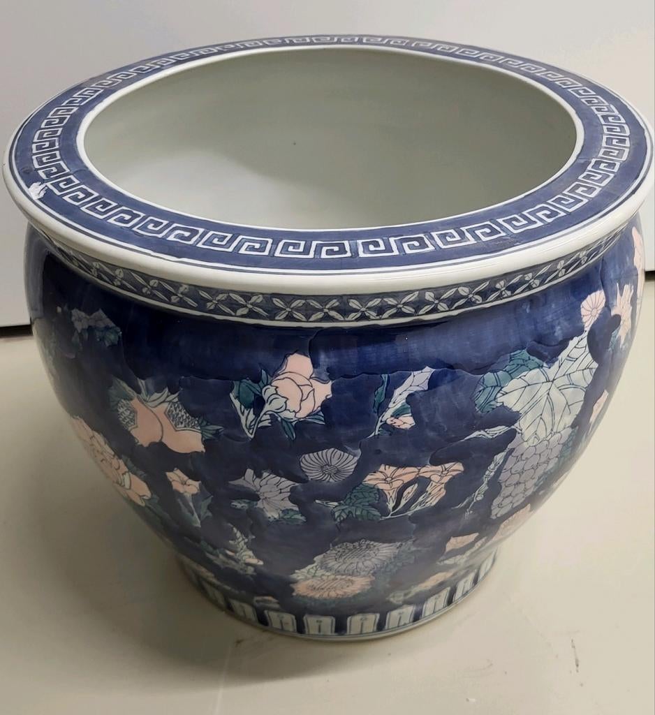 Grote Chinese Porseleinen Bloempot / Fishbowl - 30x38cm, Ophalen of Verzenden