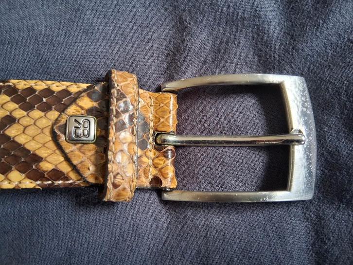 Python Lederen Riem 4cm Breed Maat 125 ongedragen, Kleding | Heren, Riemen en Ceinturen, Zo goed als nieuw, Minder dan 95 cm, Bruin