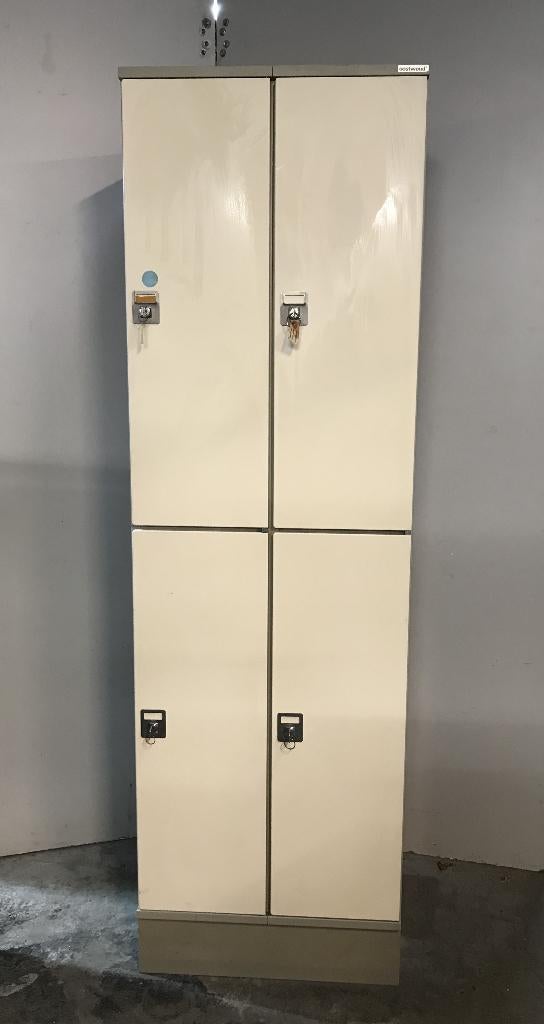 Lockerkast, 4 deurs, 59,5x50x195 cm, slot met sleutel, Ophalen, Gebruikt