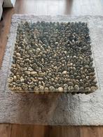 Salontafel van glas en drijfhout, Huis en Inrichting, Tafels | Salontafels, Ophalen, Gebruikt, 50 tot 100 cm, Glas