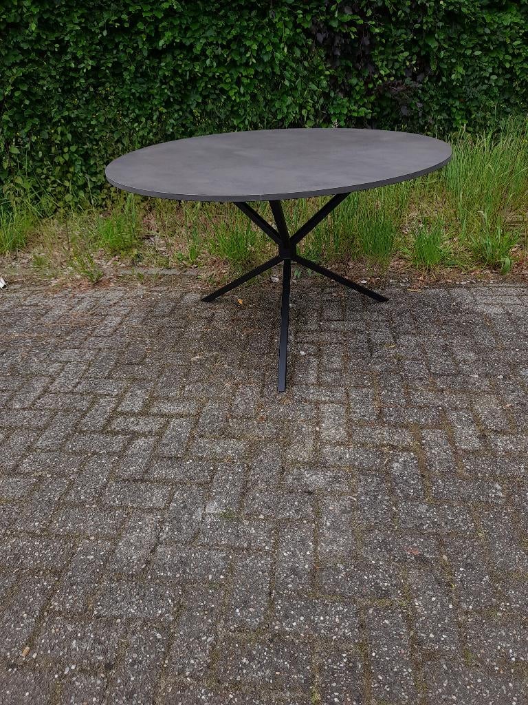 nieuw ronde eettafel zwart gemêleerd hpc blad, Huis en Inrichting, Tafels | Eettafels, Ophalen, 100 tot 150 cm, Rond, Nieuw
